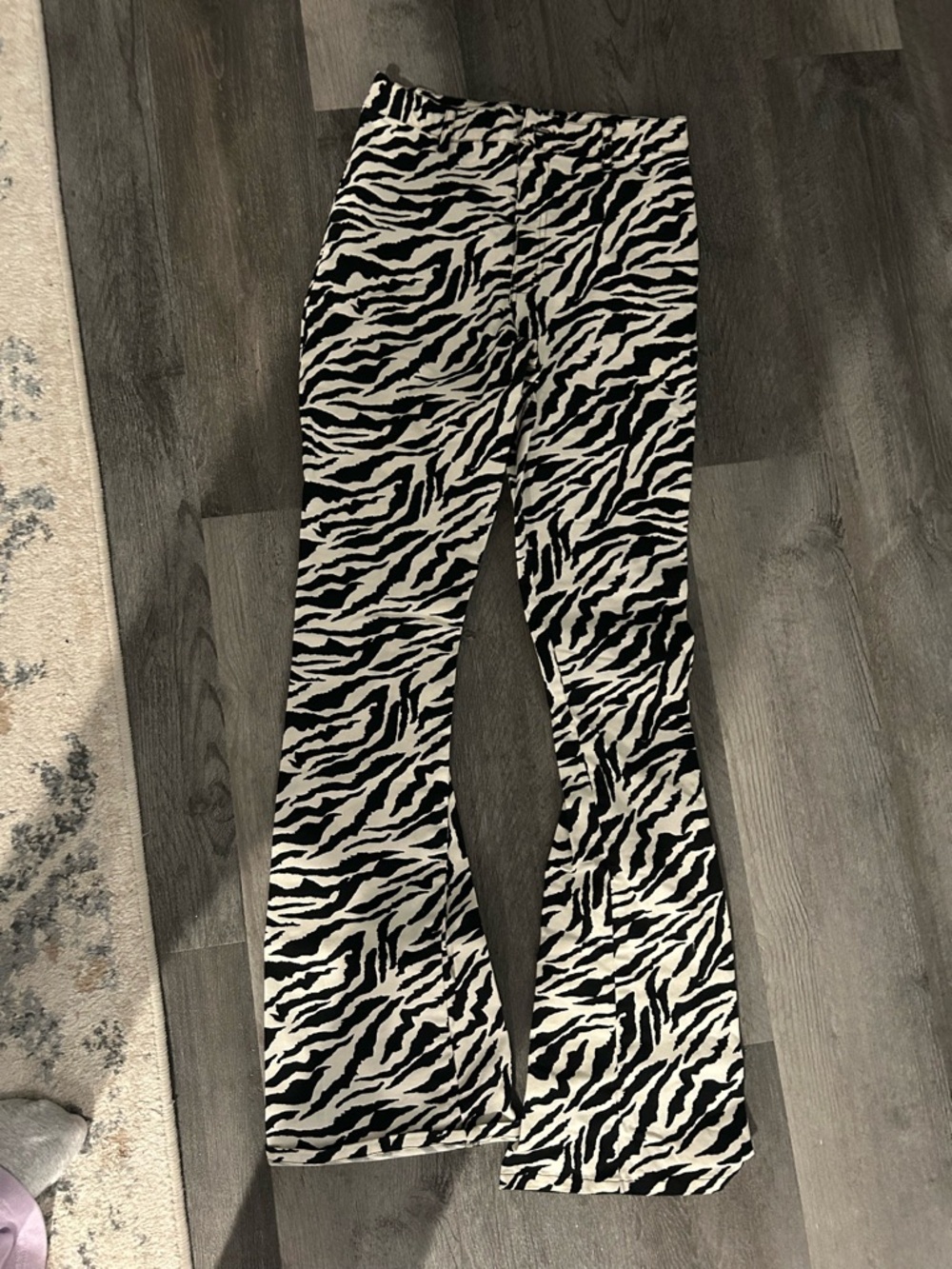 Motel Rocks Zebra-Print Flared Pants - Black & White